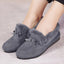 Women Winter Casual Shoes New Moccasins Soft Flat Non-slip Loafers Fashion Comfort Warm Plush Bow Slip on Female Cotton Shoes - Slobuy
