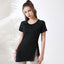Women Workout Shirts Short Sleeve Yoga Top Gym Long Shirts Side Drawstring Split Sports Top Female Breathable Fitness Yoga Wear - Slobuy
