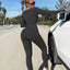 Women Yoga Sets Workout 2 Pieces Seamless Sportswear Gym Clothing Tracksuit Long Sleeve Crop Top High Waist Leggings for Fitness - Slobuy