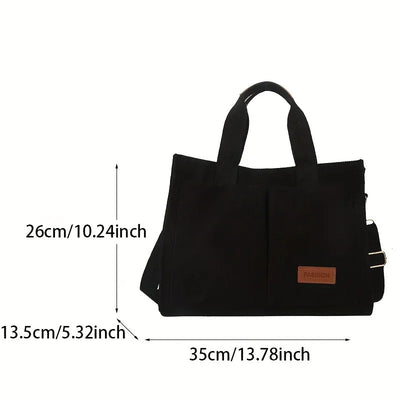 Women's Corduroy Tote Bag Large Capcity Handbags for Women Commuting Women's Bag Messenger Shoulder Bag Female Handbag - Slobuy