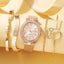 Women's Fashion Quartz Watch Luxury Leather Band Analog WristWatch Ladies Watch Women Dress Bracelet Set Reloj Mujer Clock - Slobuy