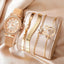 Women's Fashion Quartz Watch Luxury Leather Band Analog WristWatch Ladies Watch Women Dress Bracelet Set Reloj Mujer Clock - Slobuy