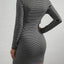 Women's Maternity Striped Dress Breast Feeding Bodycon Dress, Pregnant Women's Clothing - Slobuy