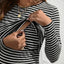 Women's Maternity Striped Dress Breast Feeding Bodycon Dress, Pregnant Women's Clothing - Slobuy