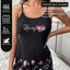 Women's Sleepwear Pyjama Set Black Comfortable Casual Print Short Sleeveless Pajamas Set Homewear - Slobuy
