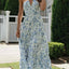 Women's Summer Chiffon Halter V Neck Sleeveless Floral Flowy A Line Maxi Dress Boho Backless Tiered Swing Long Beach Dresses - Slobuy