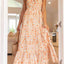 Women's Summer Chiffon Halter V Neck Sleeveless Floral Flowy A Line Maxi Dress Boho Backless Tiered Swing Long Beach Dresses - Slobuy