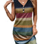 Women's Summer Sleeveless Dress Fashion Casual Striped Printed Mini Dresses Female V-Neck Button Party Dress 2024 Plus Size New - Slobuy