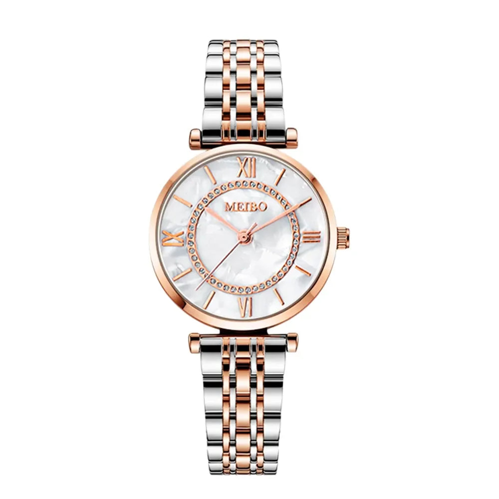 Womens Luxury Crystal Women Bracelet Watches Top Brand Fashion Diamond Ladies Quartz Watch Steel Female Wristwatch - Slobuy