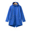 Womens Waterproof Raincoat Casual Basic Outdoors Trench Classic Zipper Long Windbreaker Outdoor Climbing Hooded Tops - Slobuy