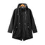Womens Waterproof Raincoat Casual Basic Outdoors Trench Classic Zipper Long Windbreaker Outdoor Climbing Hooded Tops - Slobuy