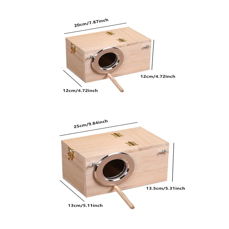 Wood Bird House Nest Birds Breeding Box Bird Parrot Breeding Decorative Cages Pet Accessories Home Balcony Decoration - Slobuy