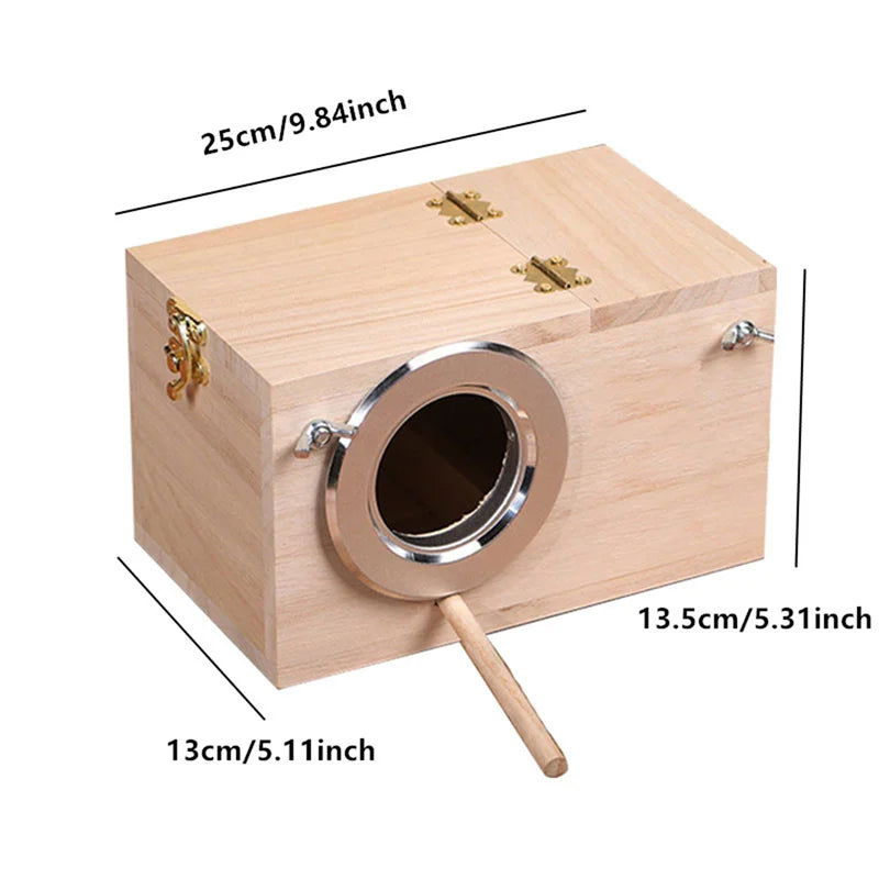 Wood Bird House Nest Birds Breeding Box Bird Parrot Breeding Decorative Cages Pet Accessories Home Balcony Decoration - Slobuy