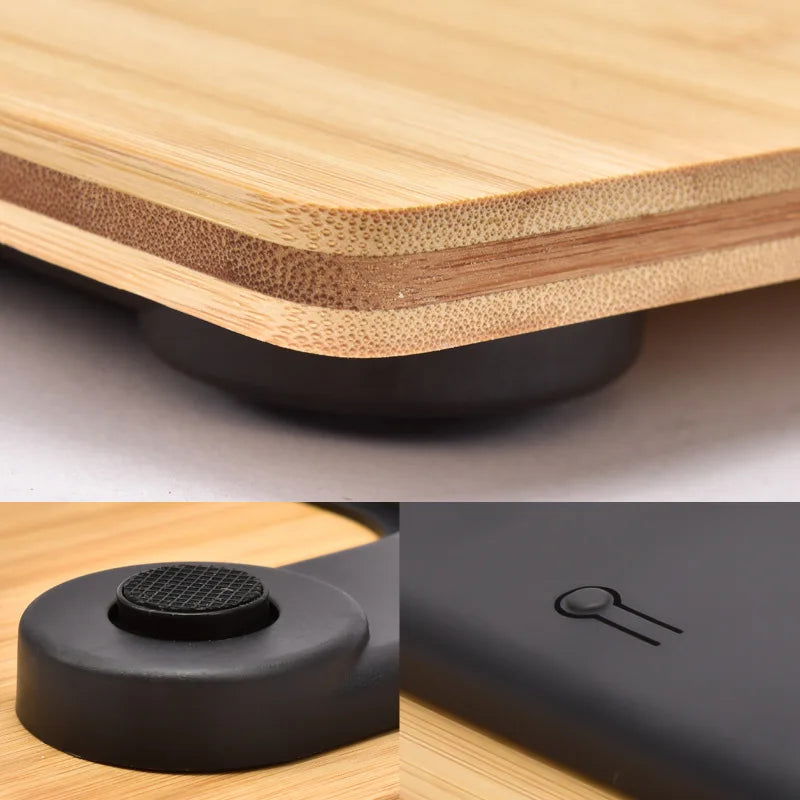 Wood Body Weight Scale Fall-proof Household Precise Smart Body Fat Scale Electronic Weighing Scale LED Digital Bathroom Scale - Slobuy