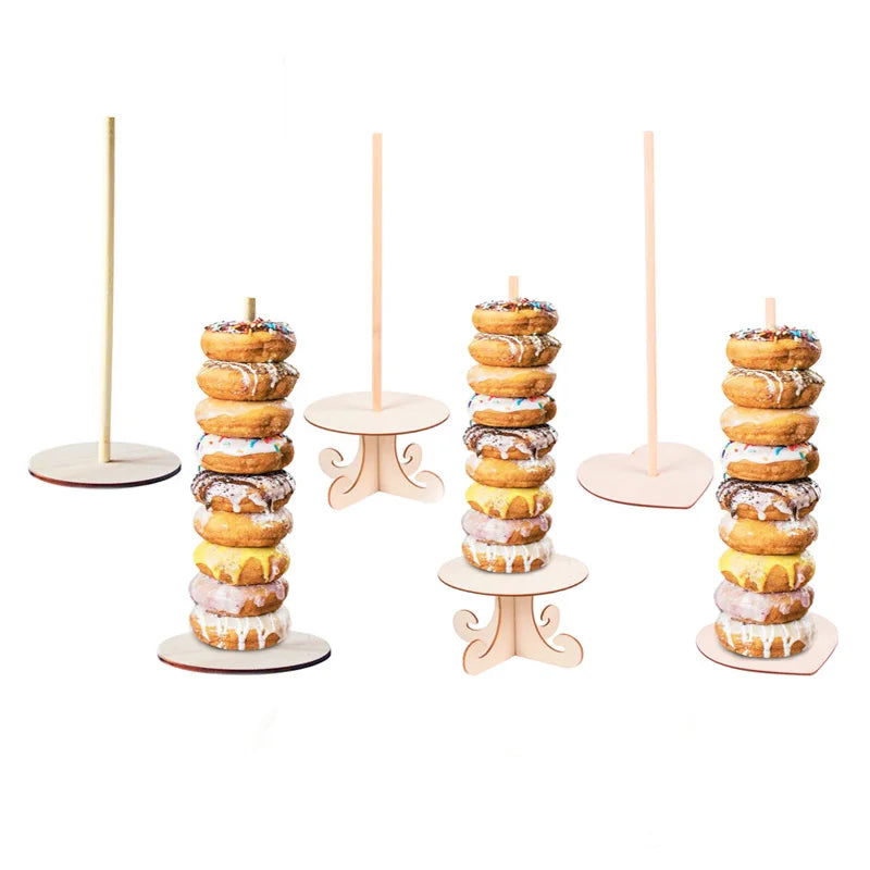 Wood Donut Stand Doughnuts Wall Stands Display board Holder Kids Birthday Party Wedding Table Decoration Baby Shower Supplies - Slobuy