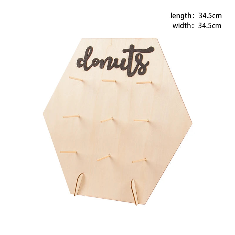 Wood Donut Stand Doughnuts Wall Stands Display board Holder Kids Birthday Party Wedding Table Decoration Baby Shower Supplies - Slobuy