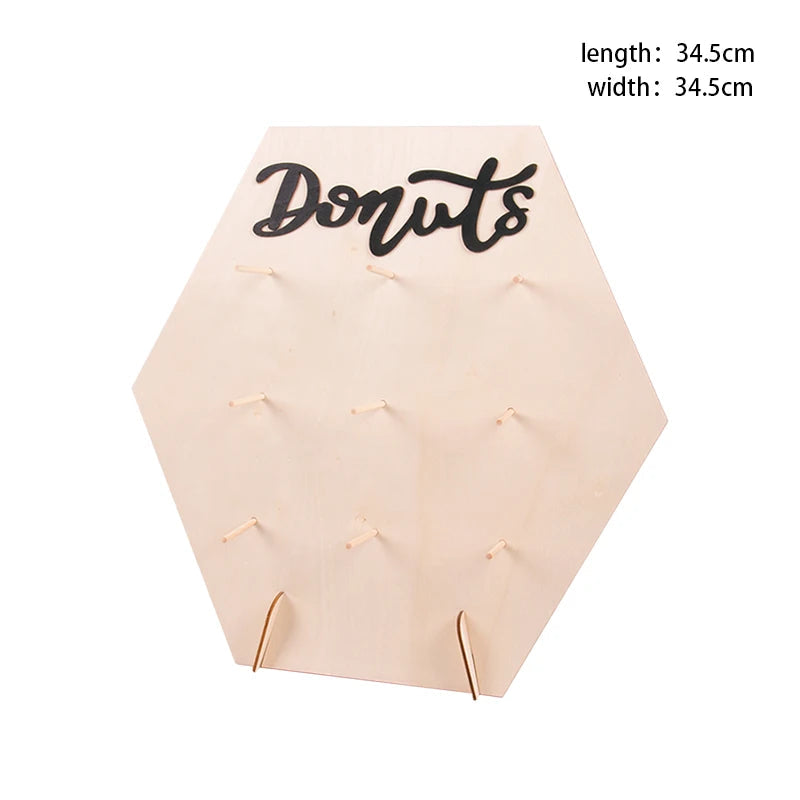 Wood Donut Stand Doughnuts Wall Stands Display board Holder Kids Birthday Party Wedding Table Decoration Baby Shower Supplies - Slobuy