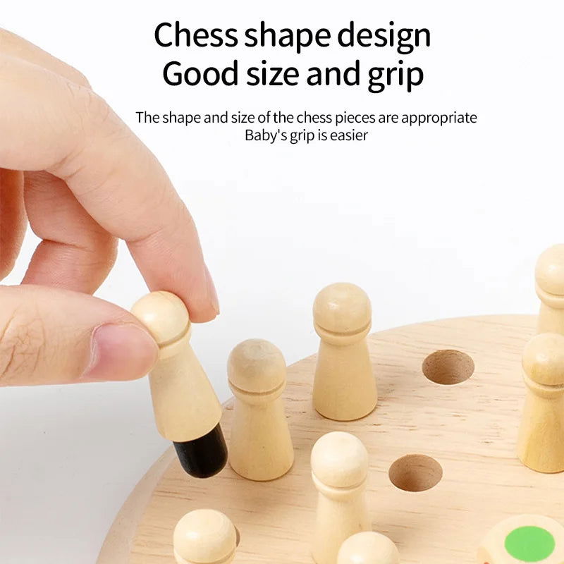 Wooden Chessboard Color Memory Chess Game Memory Concentration Training Wooden CHILDREN'S Early Education Educational Toys - Slobuy
