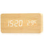 Wooden Digital Alarm Clock, LED Alarm Clock with Temperature Desk Clocks for Office,Bedside Clock - Slobuy