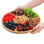 Wooden Divided Serving Trays Food Serving Tray With 5 Dining Grids Round Serving Tray Serving Dishes Perfect For Parties - Slobuy