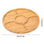 Wooden Divided Serving Trays Food Serving Tray With 5 Dining Grids Round Serving Tray Serving Dishes Perfect For Parties - Slobuy