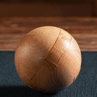 Wooden Kongming Lock,Round Ball Shaped 3D Puzzle,Brain Teasers Intelligence Toy,Sphere Puzzles for Adults And Kids - Slobuy