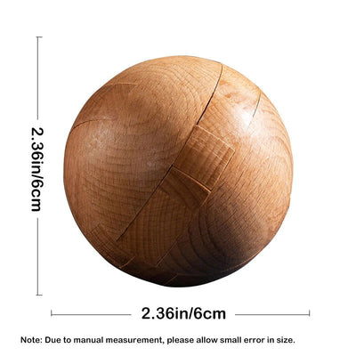 Wooden Kongming Lock,Round Ball Shaped 3D Puzzle,Brain Teasers Intelligence Toy,Sphere Puzzles for Adults And Kids - Slobuy