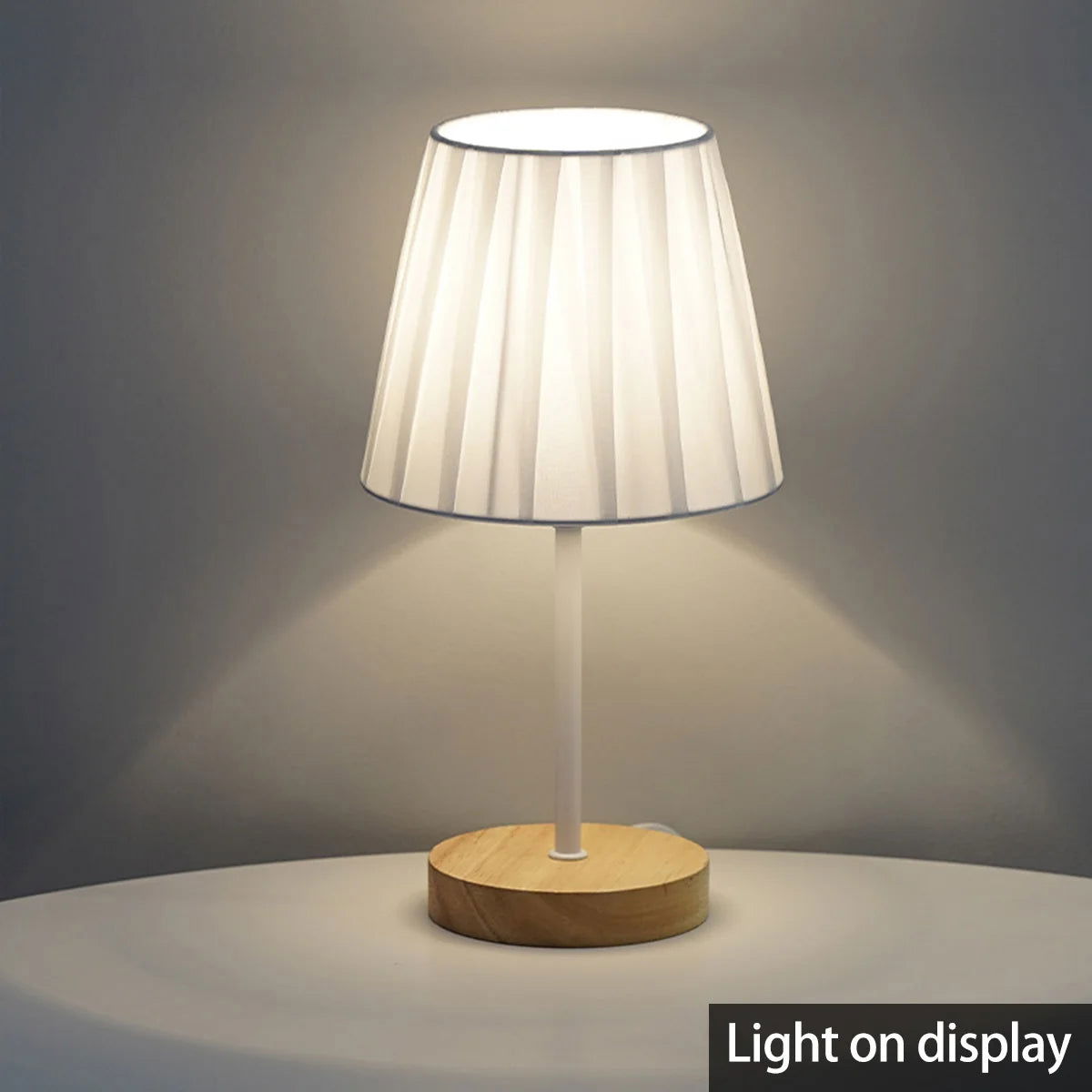 Wooden Table Lamp USB Powered Nightstand Lamp Warm Light Bedside Lamp With Cylinder Lamp Shade Desk Light Bedroom Home Decor - Slobuy