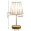 Wooden Table Lamp USB Powered Nightstand Lamp Warm Light Bedside Lamp With Cylinder Lamp Shade Desk Light Bedroom Home Decor - Slobuy