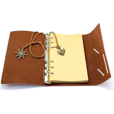 Writing Journal Spiral Notebook Diary Notepad Vintage Nautical Pirate Anchors PU Leather Retro Pendants Note Book Sketchbook - Slobuy
