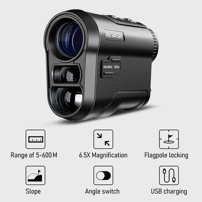 REVASRI 600M/Yard Golf Laser Rangefinder with Slope Compensation Flagpole Lock Vibration USB Rechargeable for Golfing - Slobuy