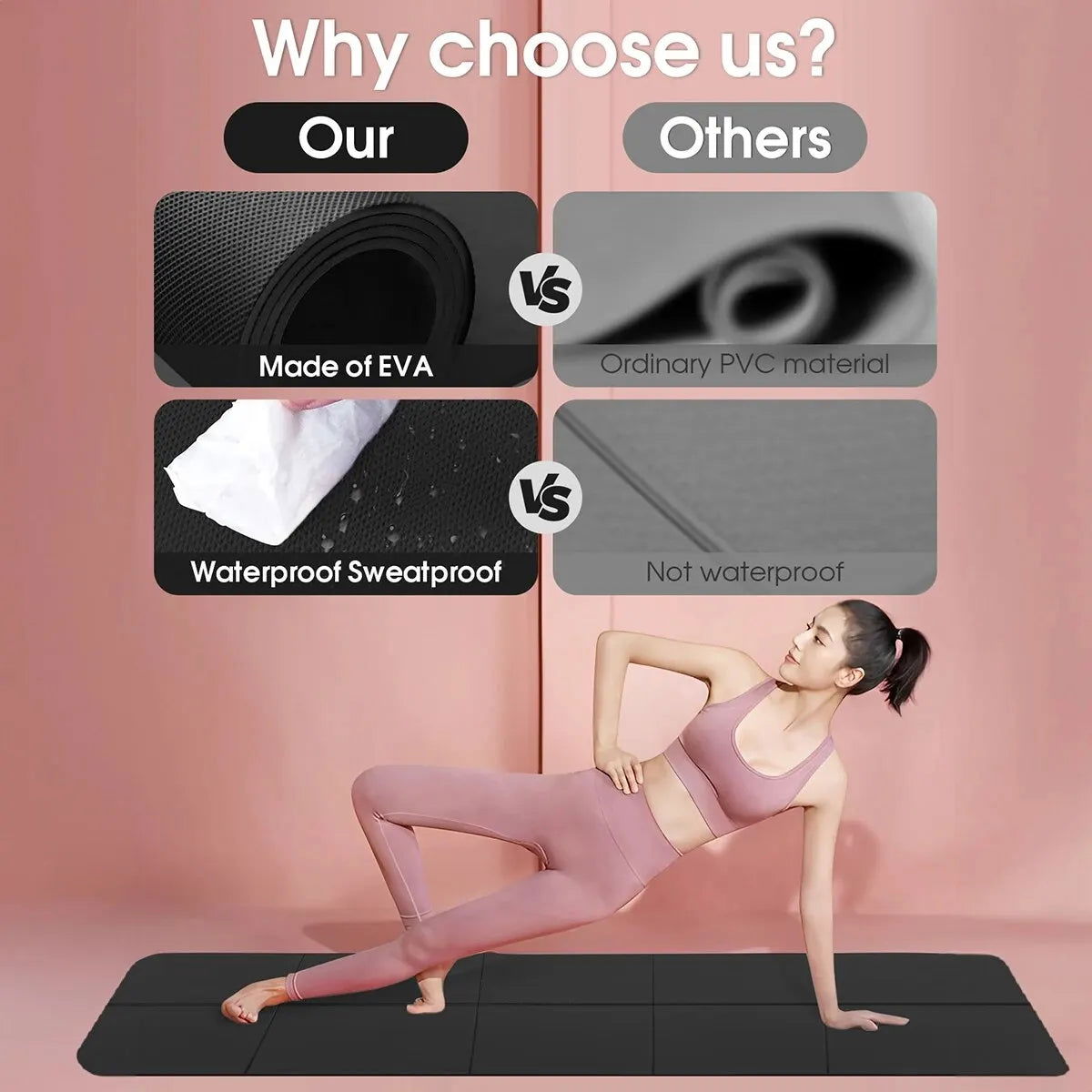 Yoga Mat Anti-skid Sports Fitness EVA Comfort Foam 4MM Thick Yoga Mat for Exercise Yoga and Pilates Gymnastics Mat - Slobuy