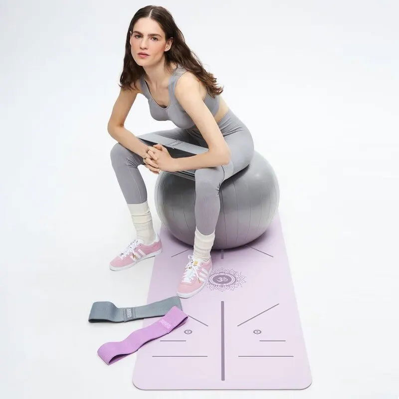 Yoga Mat, Anti Slip and Environmentally Friendly Fitness Exercise Mat with Shoulder Straps, Professional Yoga Mat, Suitable - Slobuy