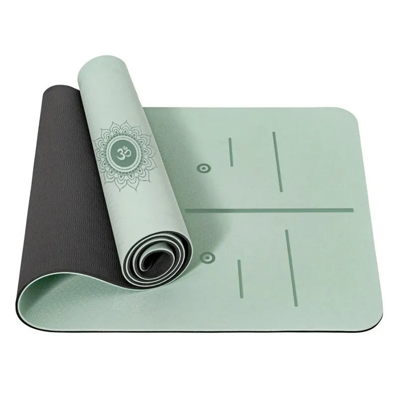 Yoga Mat, Anti Slip and Environmentally Friendly Fitness Exercise Mat with Shoulder Straps, Professional Yoga Mat, Suitable - Slobuy