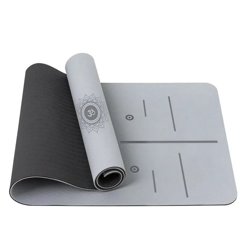 Yoga Mat, Anti Slip and Environmentally Friendly Fitness Exercise Mat with Shoulder Straps, Professional Yoga Mat, Suitable - Slobuy