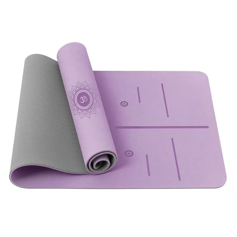 Yoga Mat, Anti Slip and Environmentally Friendly Fitness Exercise Mat with Shoulder Straps, Professional Yoga Mat, Suitable - Slobuy