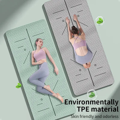 Yoga Mat Non Slip, Eco Friendly Fitness Exercise Mat with Carrying Strap,Pro Yoga Mats for Women,Workout Mats for Home, Pilates - Slobuy