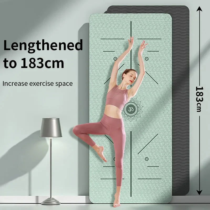 Yoga Mat Non Slip, Eco Friendly Fitness Exercise Mat with Carrying Strap,Pro Yoga Mats for Women,Workout Mats for Home, Pilates - Slobuy