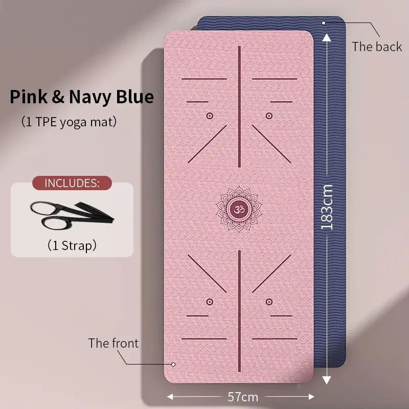 Yoga Mat Non Slip, Eco Friendly Fitness Exercise Mat with Carrying Strap,Pro Yoga Mats for Women,Workout Mats for Home, Pilates - Slobuy