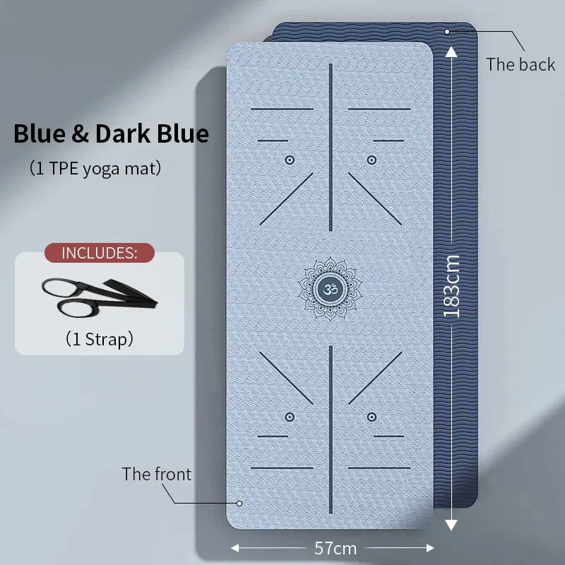 Yoga Mat Non Slip, Eco Friendly Fitness Exercise Mat with Carrying Strap,Pro Yoga Mats for Women,Workout Mats for Home, Pilates - Slobuy