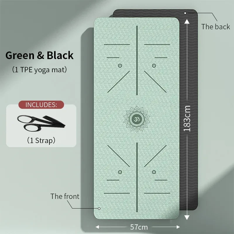 Yoga Mat Non Slip, Eco Friendly Fitness Exercise Mat with Carrying Strap,Pro Yoga Mats for Women,Workout Mats for Home, Pilates - Slobuy