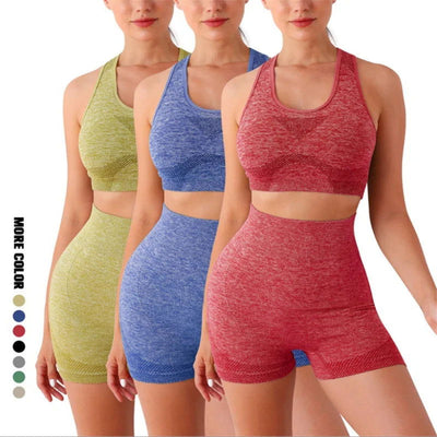 Yoga Set Gym Shorts Women Sport Bras Brassiere Workout Tops for Women Yoga Clothes Fitness Leggings Gym Set Seamless Yoga Sets - Slobuy