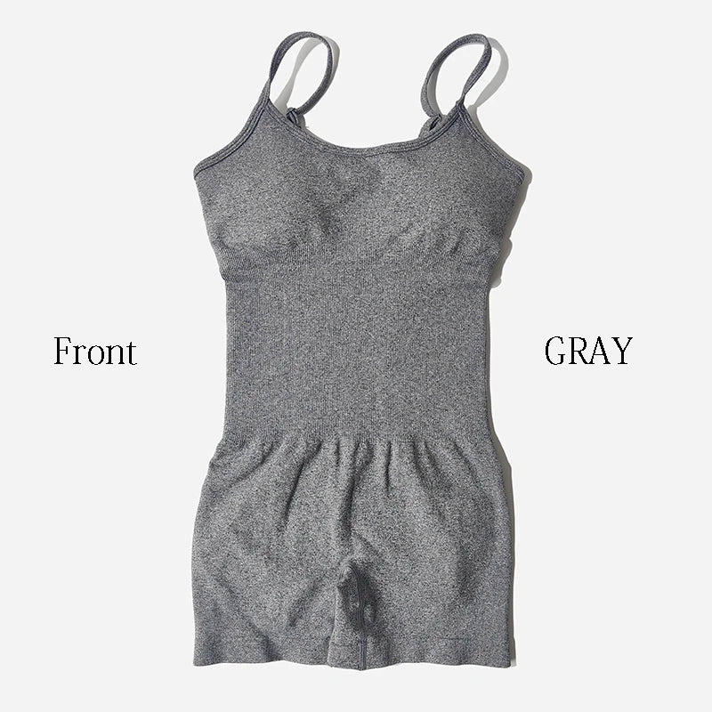 Yoga Set Women Fitness Rompers Sexy One Piece Strap Tummy Control Padded Sports Bra Workout JumpSuits Sportswear - Slobuy