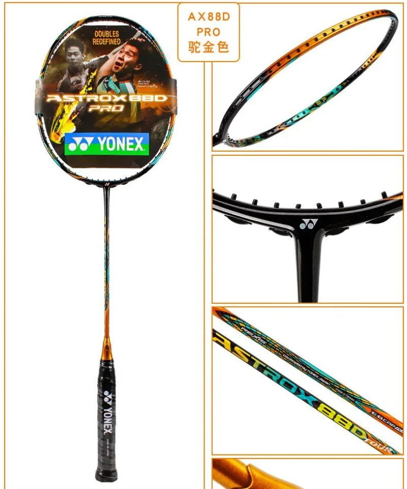 Yonex Badminton Racket AX99 Pro White AX88D Pro Gold AX88S Pro Blue NF1000Z Carbon Fiber Offensive Professional Racket - Slobuy