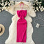 YuooMuoo Chic Fashion Sexy Package Hips Split Knitted Summer Dress Women Slim Elastic Bodycon Party Dress Streetwear Outfits - Slobuy