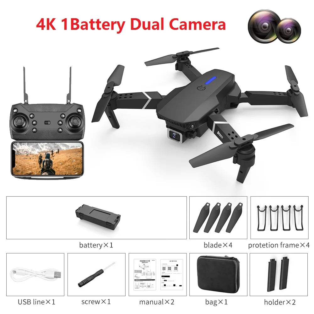 ZHENDUO E88 Pro New WIFI FPV Drone Wide Angle HD Height Hold RC Foldable Quadcopter Helicopter - Slobuy