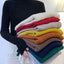 ZOKI New 2024 Women Pullover Turtleneck Sweater Autumn Long Sleeve Slim Elastic Korean Simple Basic Cheap Jumper Solid Color Top - Slobuy