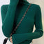 ZOKI New 2024 Women Pullover Turtleneck Sweater Autumn Long Sleeve Slim Elastic Korean Simple Basic Cheap Jumper Solid Color Top - Slobuy