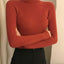 ZOKI New 2024 Women Pullover Turtleneck Sweater Autumn Long Sleeve Slim Elastic Korean Simple Basic Cheap Jumper Solid Color Top - Slobuy