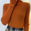 ZOKI New 2024 Women Pullover Turtleneck Sweater Autumn Long Sleeve Slim Elastic Korean Simple Basic Cheap Jumper Solid Color Top - Slobuy
